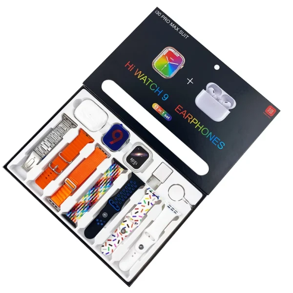 I30 Pro Max Suit Smart Watch with Earbuds – Series 9 Smartwatch 11 in 1