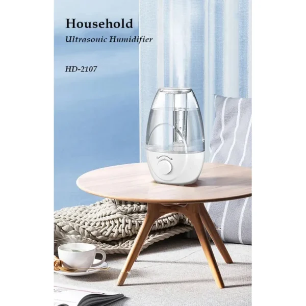 HD-2107 Ultrasonic Room Humidifier – 2.5L Cold Mist Maker with Night Light