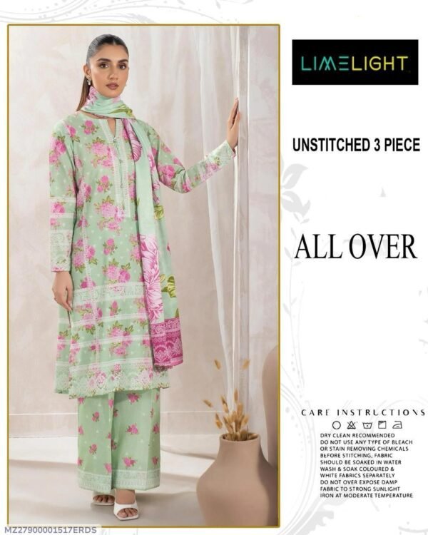 3 Pcs Women's Unstitched Printed Suit