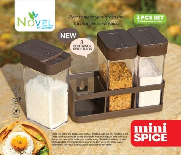 Spice Masala Plastic Storage Box and Herbs Organizer (Pack of 3)
