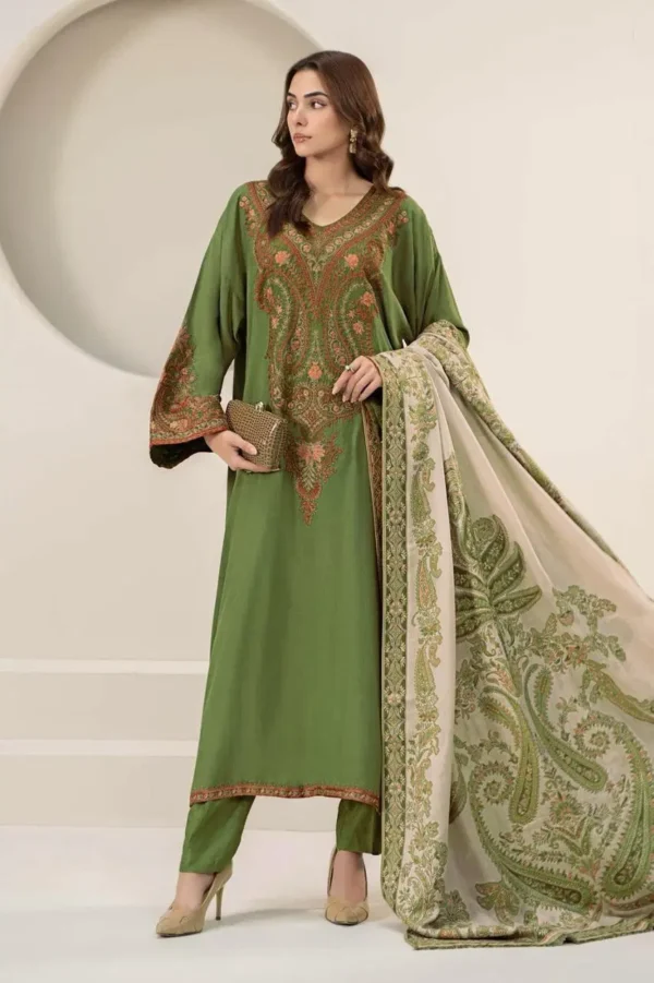 3 Pcs Women's Unstitched Embroidered Suit – Premium Elegant Wear for Every Occasion