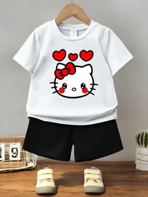 2 Pcs Boy's Stitched Cotton Jersey Printed Summer Suit