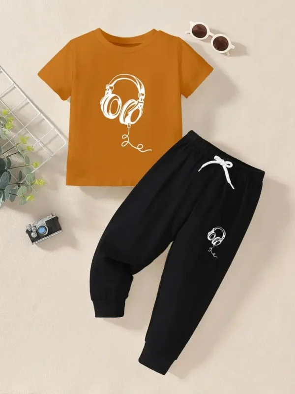 Stylish Printed Cotton Tracksuit for Girls & Boys - 2 Pcs Set