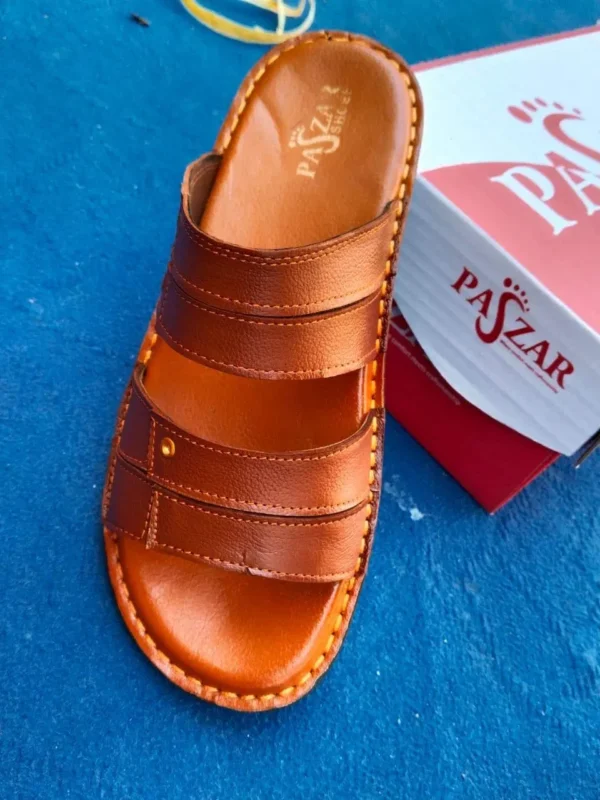 Men's Casual Leather Sandals – Mustard | Comfortable & Stylish Footwear