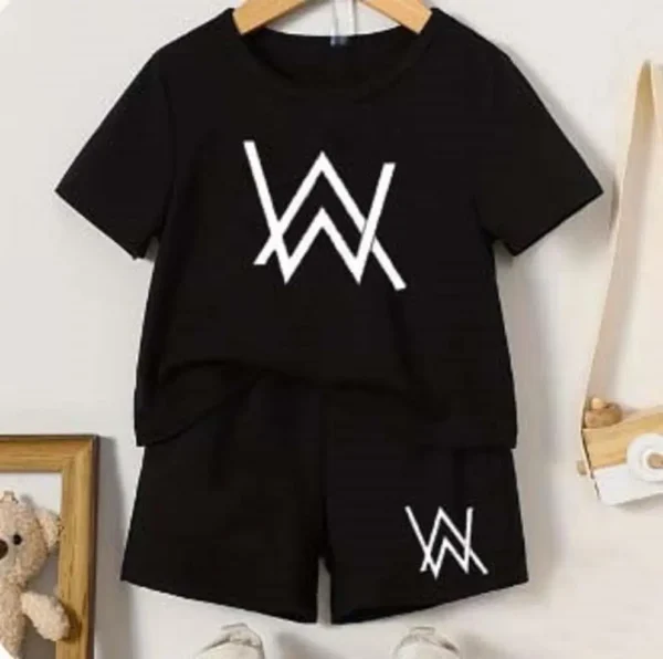 Stylish Boy's Printed Cotton Shirt and Shorts Set - 2 Pcs